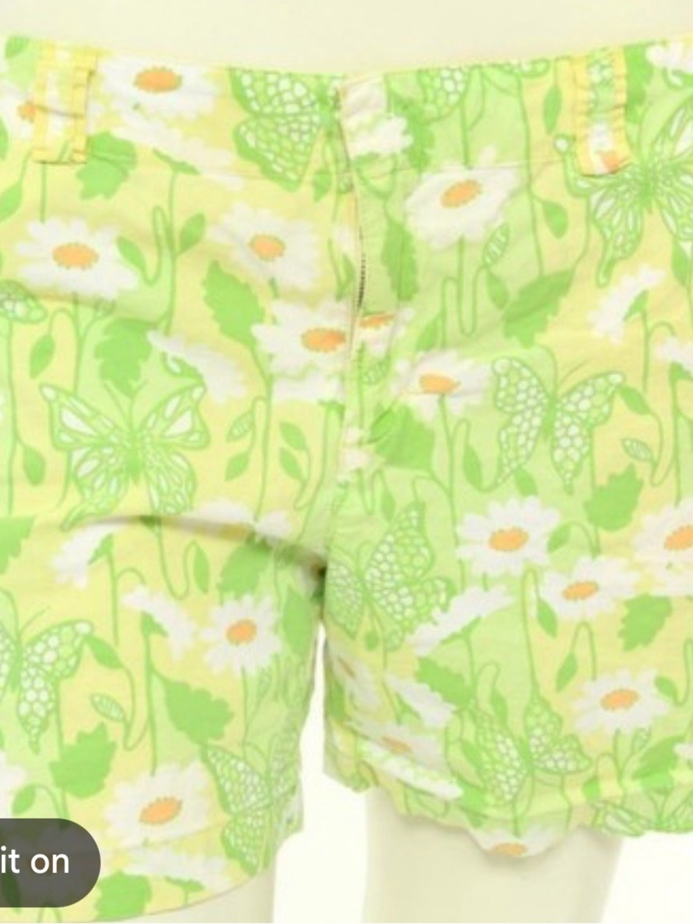 Lilly Pulitzer Green Floral Butterfly Shorts size 6